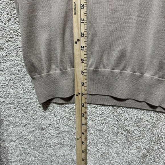 Stewart Of Scotland Sweater Men's Medium Tan Merino‎ Wool Pullover Long Sleeve - Picture 8 of 10